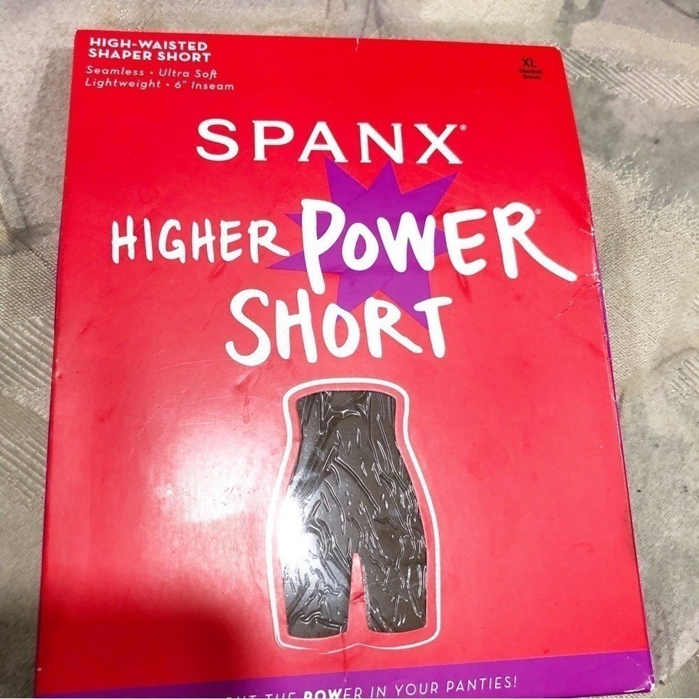 Spanx Higher Power Short High Waisted Shaper Chestnut Brown XL 2744 6in Inseam